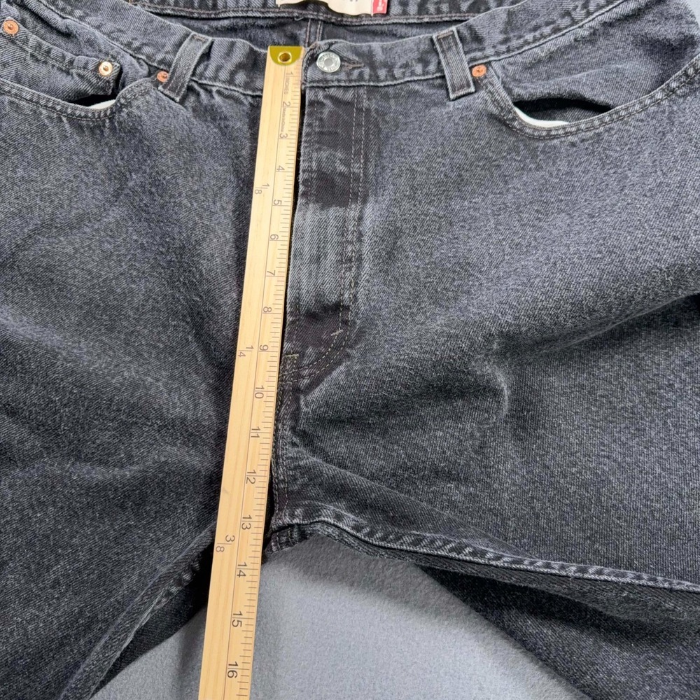 Levis 550 Mens Black Jeans Classic Relaxed Fit High Rise Y2K Meas.38x30.5 HEMMED - Picture 7 of 13